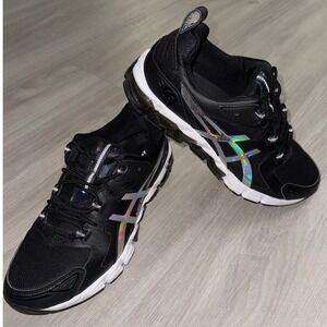 Asics Gel Quantum 180 Black White Iridescent Holographic Shoes 1202A298 Women 10